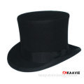 customizable 18 cm high wool felt black top hat